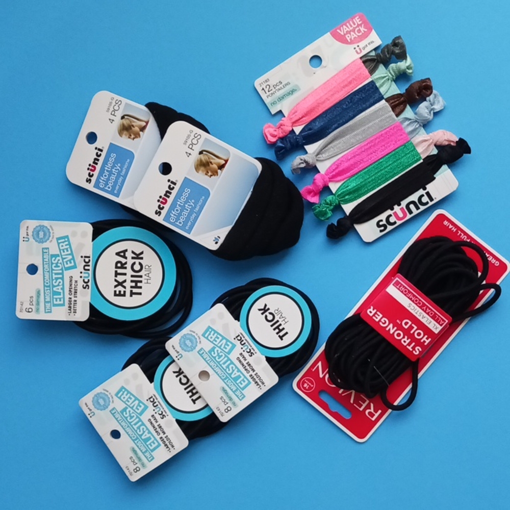 🎁 Bundle of 7 packs of hair elastics/ties